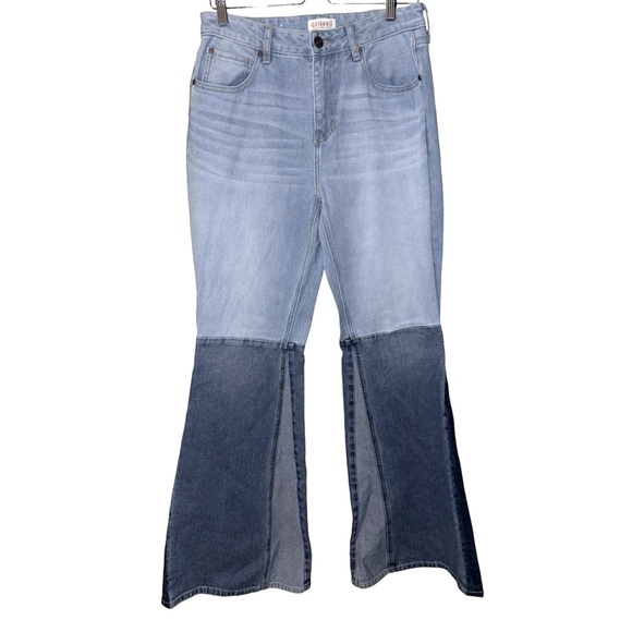 Shyanne Bell Bottom Jeans - Light and Dark Blue - Picture 6 of 16